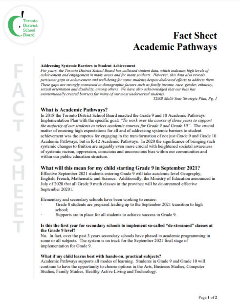 Academic Pathways
