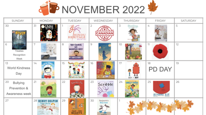 Read-aloud calendar